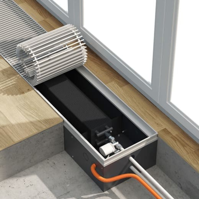 Конвектор внутрипольный Helios Therm CIA-180-210-1000-RLA-S без вентилятора с решёткой