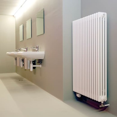 Трубчатый радиатор Arbonia 2150/8, нижнее подключение с вентилем №69 ТВВ, белый цвет