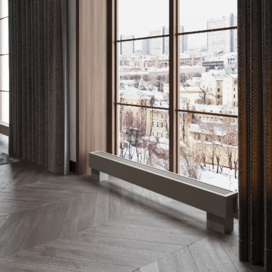 Напольный конвектор Savva Forte 450х135х1400 нижнее подключение RAL 9003 (50х100)