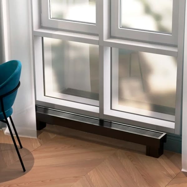 Напольный конвектор Savva Forte 450х235х1400 нижнее подключение RAL 9003 (100х200)