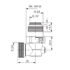Узел запорный угловой Hummel евроконус 3/4-1/2 (2249843501) никель