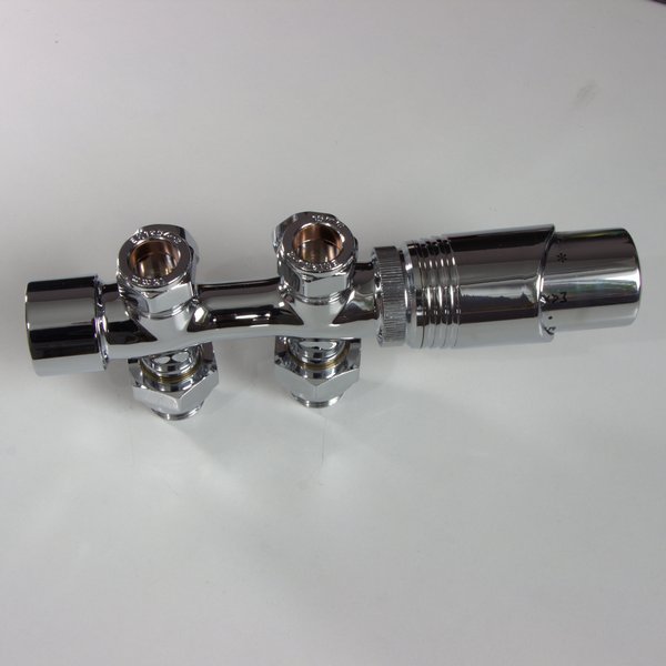 Узел нижнего подключения Delta DUO универсальный с термоголовкой М30х1,5, хром (3015127)