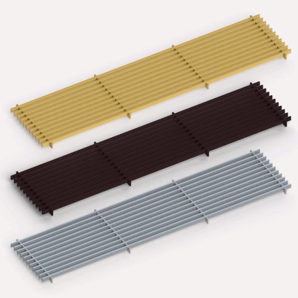 Решётка для внутрипольного конвектора Itermic LGA алюминиевая, продольная