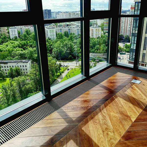 Внутрипольный конвектор Vitron ВКВ 24В с принудительной конвекцией высотой 75 мм