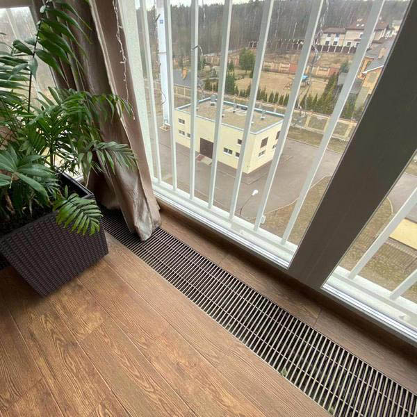 Внутрипольный конвектор Vitron ВКВ 24В с принудительной конвекцией высотой 150 мм