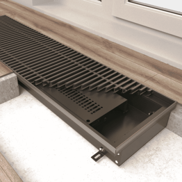 Конвектор внутрипольный электрический Vitron с вентилятором и решёткой ВКВЭ.80.260.1000.2ТР