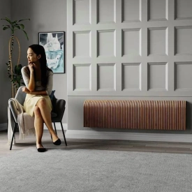 Настенный дизайн конвектор SAVVA Timber S 2100х120х500 (т/о 1), Прозрачный лак, 3268 Вт