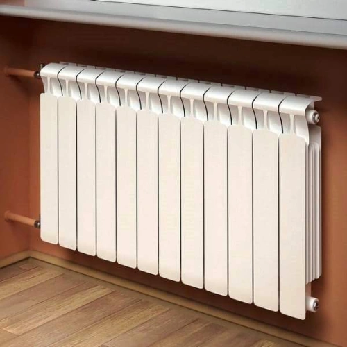 Монолитный биметаллический радиатор Rifar Monolit 350-10 белый, нижнее левое подключение