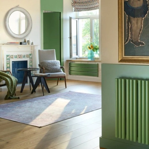 Трубчатый радиатор Empatiko Takt L1-1192-500-30 Calm Green, нижнее левое, ВхШхГ 536х1192х64