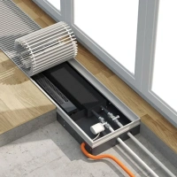 Конвектор внутрипольный Helios Therm CIAA-85-250-800-RLA-S с вентилятором и решёткой