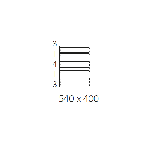 Полотенцесушитель электрический Terma Alex 540-400 чёрный матовый