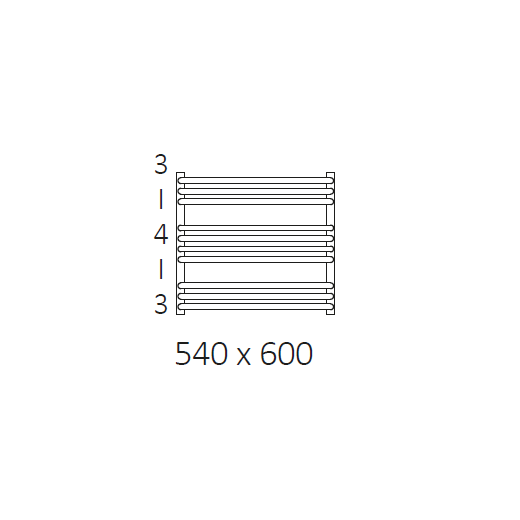 Полотенцесушитель электрический Terma Alex 540-600 чёрный матовый