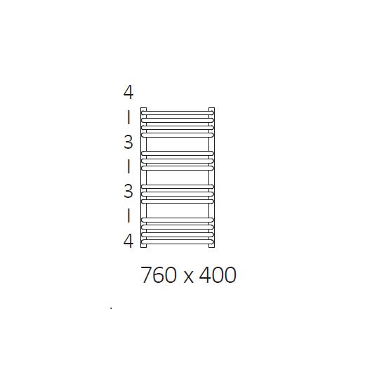 Полотенцесушитель электрический Terma Alex 760-400 чёрный матовый