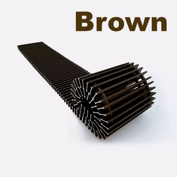 Решётка внутрипольного конвектора Itermic алюминиевая SGZ 600.200.18 шаг 14,5, цвет Brown