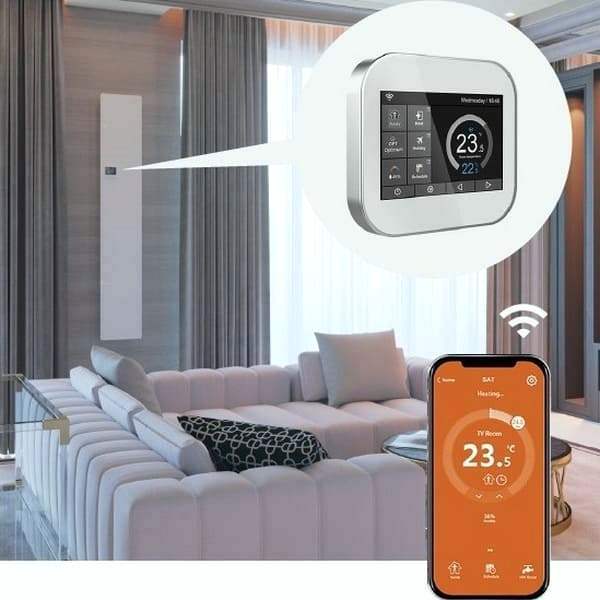 Дизайн конвектор SAVVA Chinook X2 Glass 400х1900 вертикальный, водяной, настенный