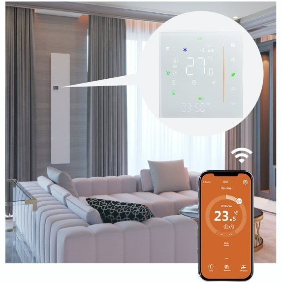 Дизайн конвектор SAVVA Chinook X2 Glass Matt 400х2400 вертикальный, водяной, настенный