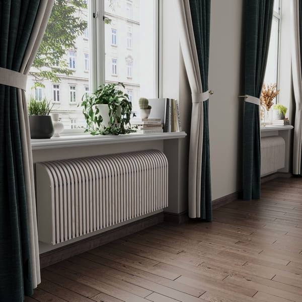 Настенный дизайн конвектор SAVVA Timber S 2400х120х400 (т/о 1), Белёный дуб, 3445 Вт