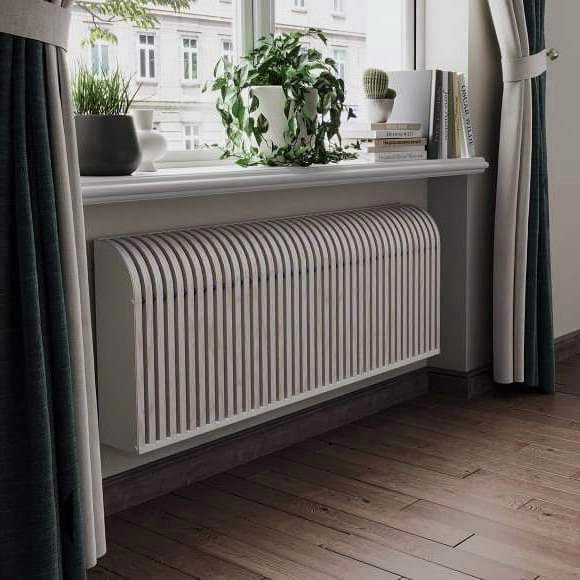 Настенный дизайн конвектор SAVVA Timber S 2400х120х400 (т/о 1), Белёный дуб, 3445 Вт