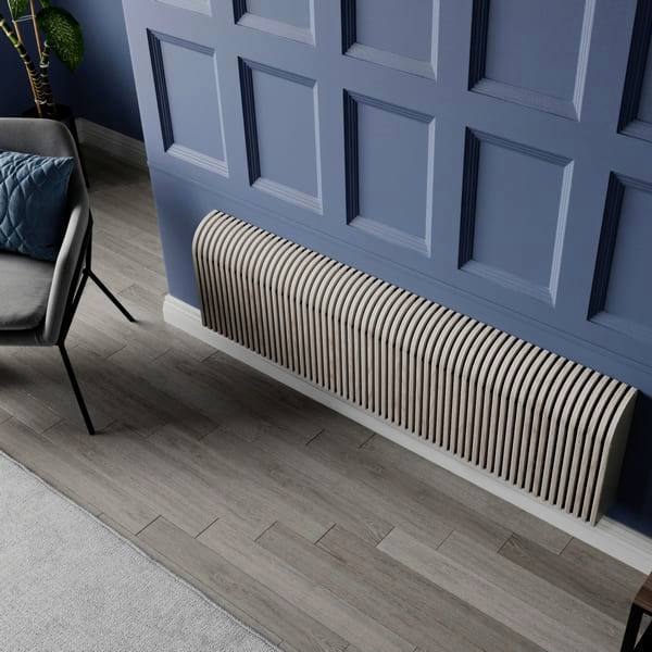Настенный дизайн конвектор SAVVA Timber S 2400х120х400 (т/о 1), Белёный дуб, 3445 Вт