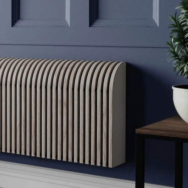Настенный дизайн конвектор SAVVA Timber S 2400х120х400 (т/о 1), Белёный дуб, 3445 Вт