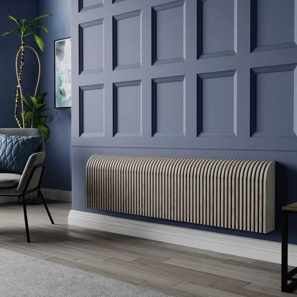 Настенный дизайн конвектор SAVVA Timber S 2400х120х400 (т/о 1), Белёный дуб, 3445 Вт