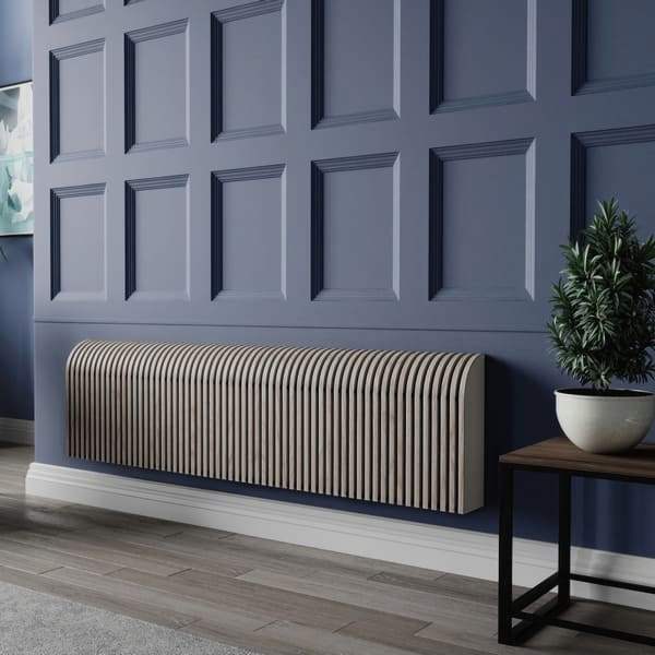 Настенный дизайн конвектор SAVVA Timber S 2400х120х400 (т/о 1), Белёный дуб, 3445 Вт