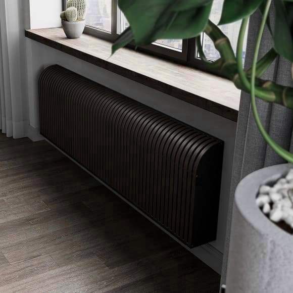 Настенный дизайн конвектор SAVVA Timber S 1200х90х400 (т/о 1), Чёрный, 1149 Вт