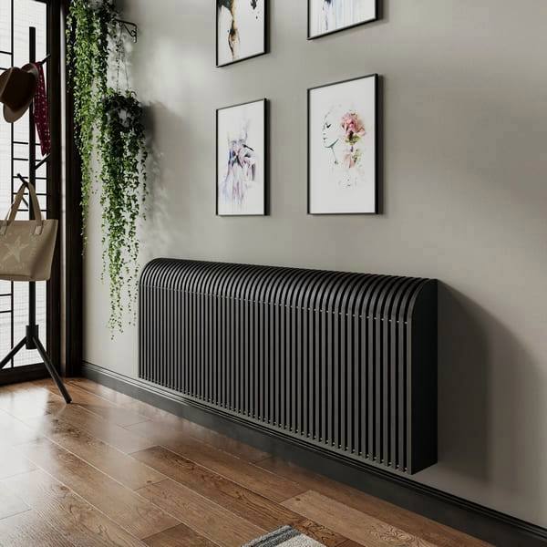 Настенный дизайн конвектор SAVVA Timber S 1200х90х400 (т/о 1), Чёрный, 1149 Вт