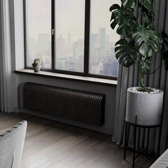 Настенный дизайн конвектор SAVVA Timber S 1200х90х400 (т/о 1), Чёрный, 1149 Вт