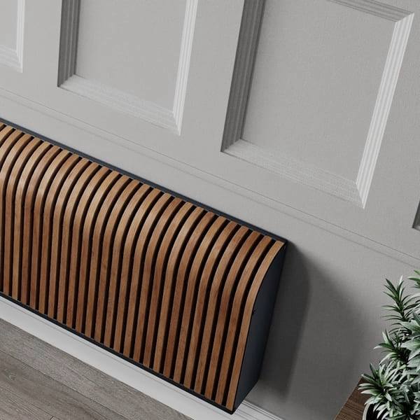Настенный дизайн конвектор SAVVA Timber S 2000х120х250 (т/о 2), Прозрачный лак, 2897 Вт