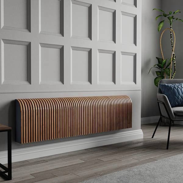 Настенный дизайн конвектор SAVVA Timber S 2000х120х250 (т/о 2), Прозрачный лак, 2897 Вт