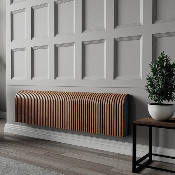 Настенный дизайн конвектор SAVVA Timber S 2000х120х250 (т/о 2), Прозрачный лак, 2897 Вт