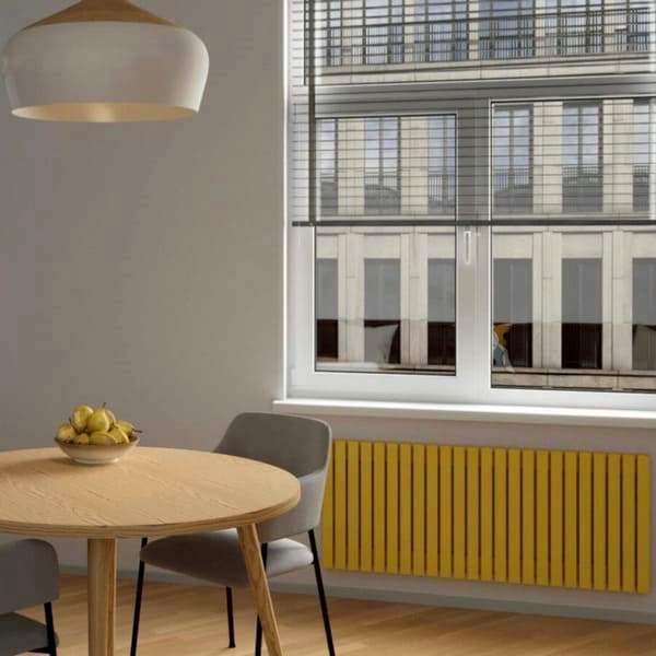 Трубчатый вертикальный радиатор Caldo Cube-800-7с-340-U с профилем 40х40, нижнее разнесённое