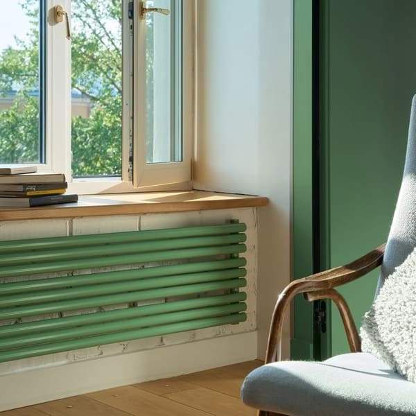 Трубчатый радиатор Empatiko Takt Horisont HLR2-2032-1500-51 Calm Green, ниж, ВхШхГ 2032х1536х96
