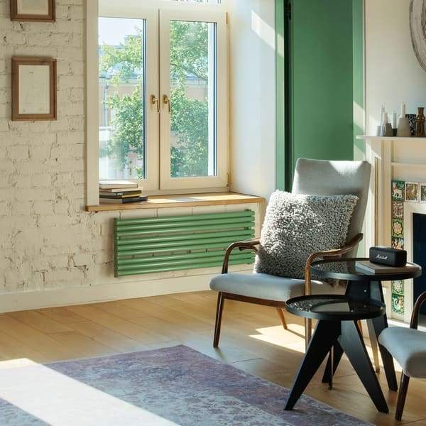Трубчатый радиатор Empatiko Takt Horisont HLR2-832-1000-21 Calm Green, ниж, ВхШхГ 832х1036х96