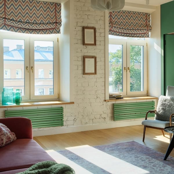 Трубчатый радиатор Empatiko Takt Horisont HLR2-832-1000-21 Calm Green, ниж, ВхШхГ 832х1036х96