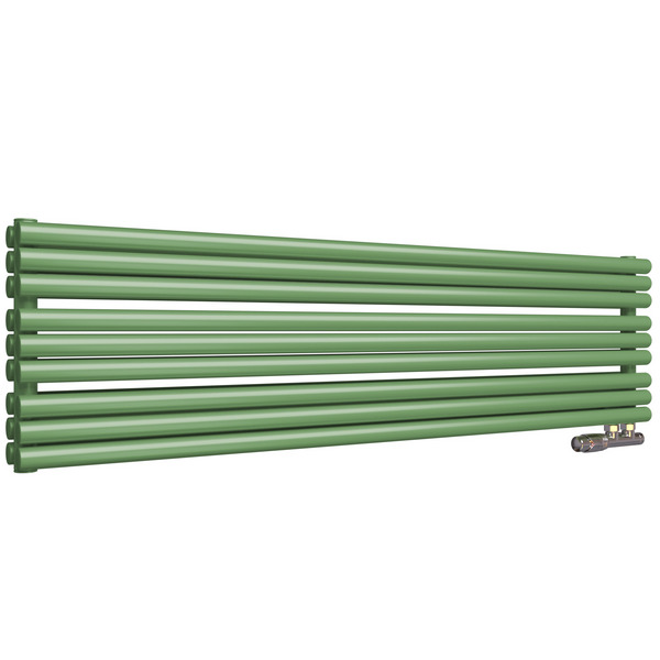 Трубчатый радиатор Empatiko Takt Horisont HLR2-952-2000-24 Calm Green, ниж, ВхШхГ 952х2036х96