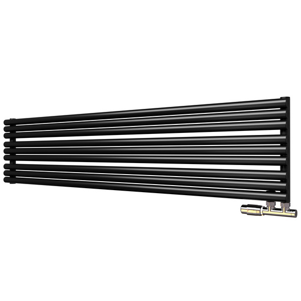 Трубчатый радиатор Empatiko Takt Horisont HLR2-232-1000-6 Confident Black, ниж, ВхШхГ 232х1036х96