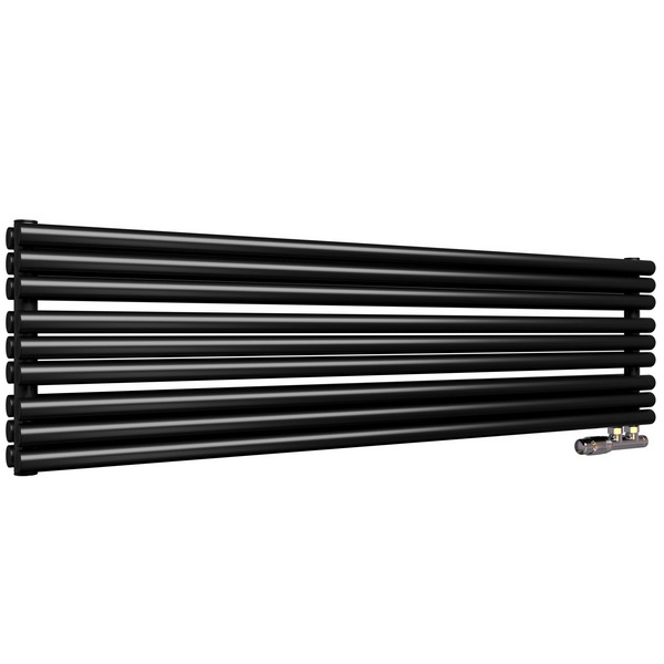 Трубчатый радиатор Empatiko Takt Horisont HLR2-232-1000-6 Confident Black, ниж, ВхШхГ 232х1036х96