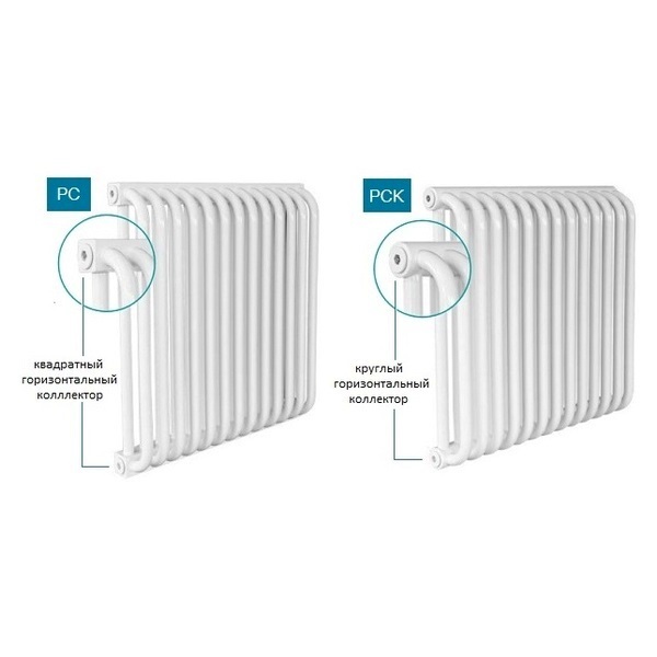 Трубчатый радиатор КЗТО РС 2-500-23, боковое, 1/2, ВхШхГ - 540х945х100