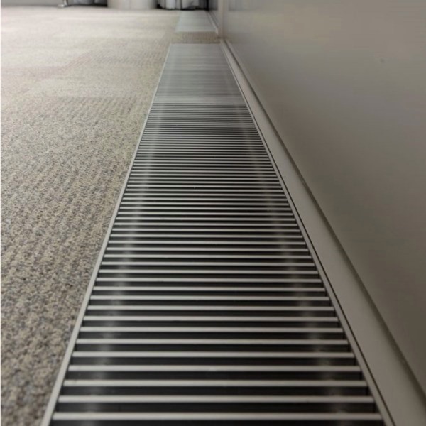 Внутрипольный конвектор Savva KV Vent 24V 360x80x3000 (50x200) c вентилятором без решётки
