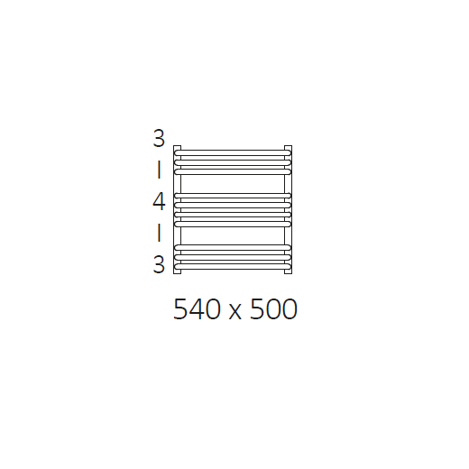 Полотенцесушитель электрический Terma Alex 540-500 чёрный матовый