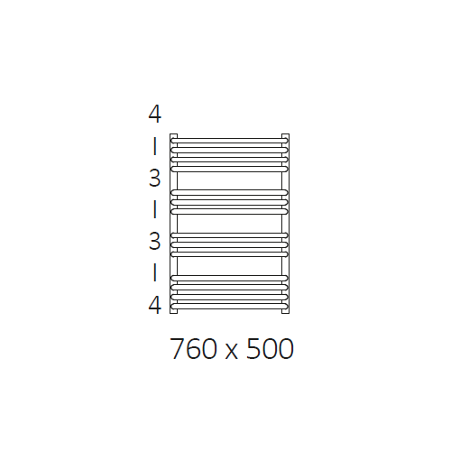 Полотенцесушитель электрический Terma Alex 760-500 чёрный матовый