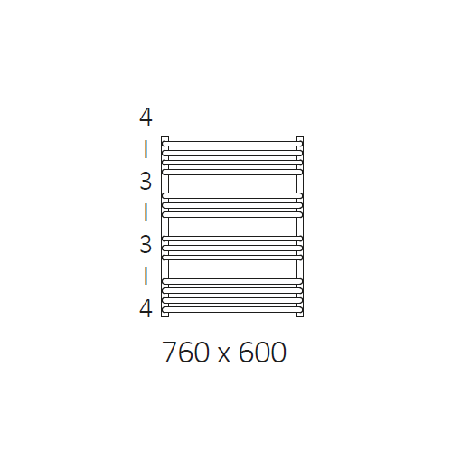 Полотенцесушитель электрический Terma Alex 760-600 чёрный матовый
