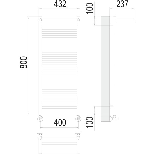 Полотенцесушитель водяной Terminus Аврора с/п П16 400х800 (Стандарт)