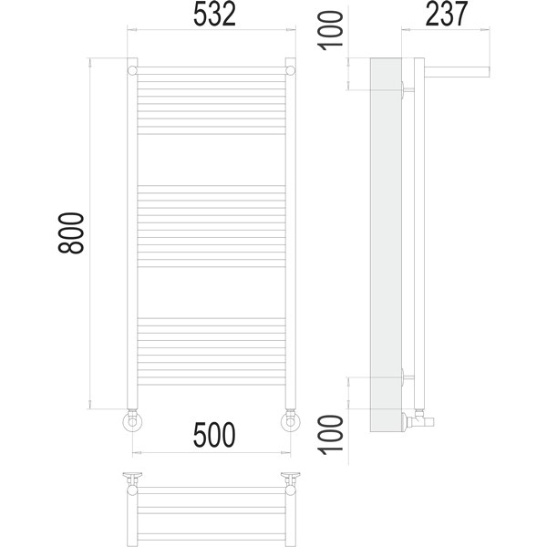 Полотенцесушитель водяной Terminus Аврора с/п П16 500х800 (Стандарт)