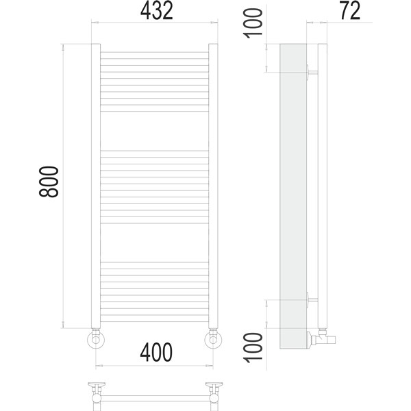 Полотенцесушитель водяной Terminus Аврора П16 400х800 (Стандарт)