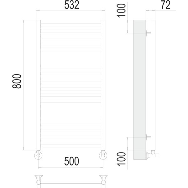 Полотенцесушитель водяной Terminus Аврора П16 500х800 (Стандарт)