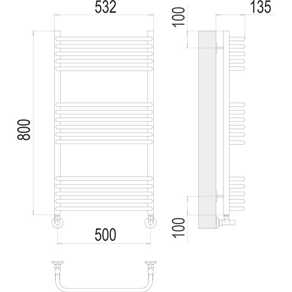 Полотенцесушитель водяной Terminus Стандарт П16 500х800 (Стандарт)