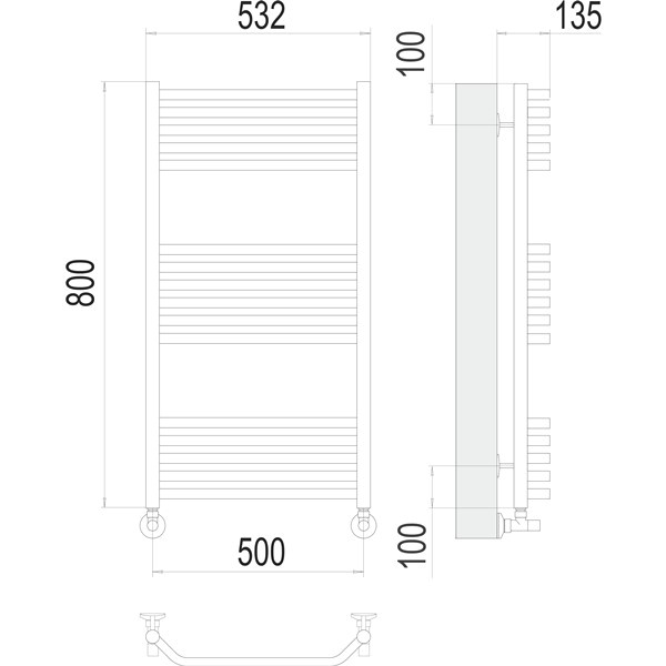 Полотенцесушитель водяной Terminus Виктория П16 500х800 (Стандарт)